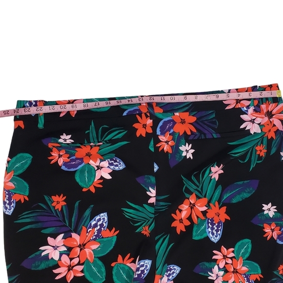 Old Navy Harper Ankle Pants Size 24 Floral Print Wrinkle Free Colorful Workwear - Picture 12 of 14